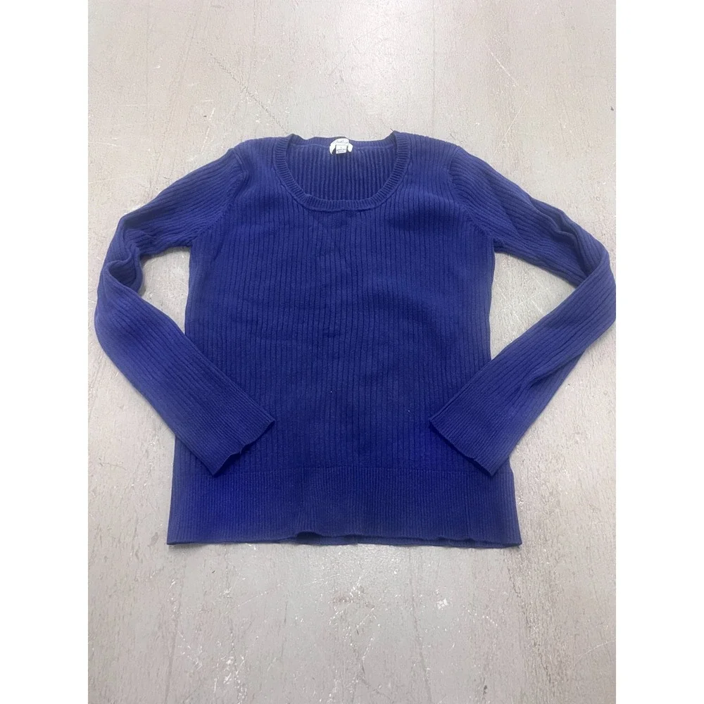 Great‎ Northwest Indigo Sweater Womens L Blue Ribbed Warm Wear Cozy Knit Winter